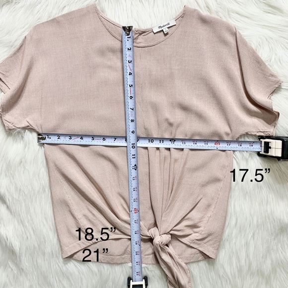 SOLD-Madewell Tie Front Button Back Pinstripe Blouse - Picture 8 of 9